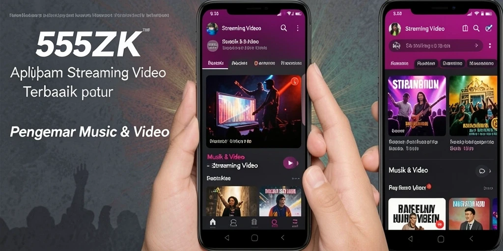 Tampilan antarmuka pengguna aplikasi Streaming Video 555ZK.