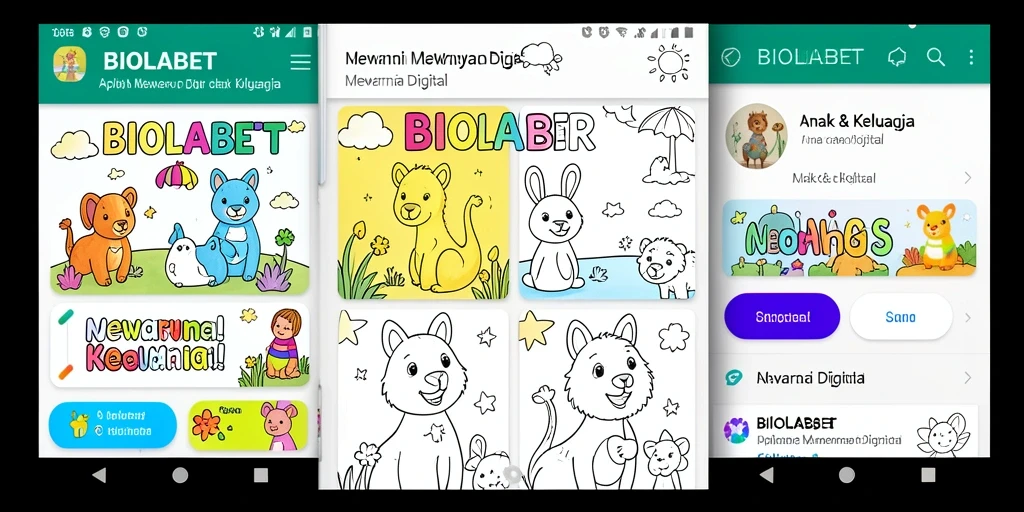 Antarmuka Mewarnai Digital yang interaktif dan penuh warna.