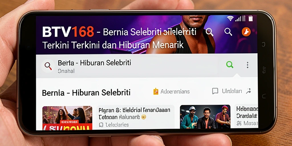 Antarmuka BTV168 menampilkan berita selebriti yang menarik dan mudah dibaca.