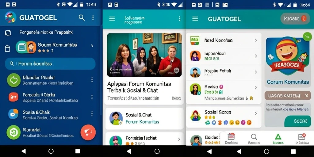 Tampilan antarmuka Forum Komunitas GUATOGEL yang menarik dan interaktif.