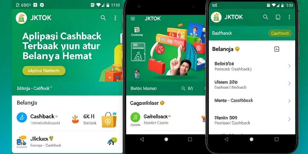Tangkapan layar utama aplikasi <strong>JKTOK</strong> menampilkan antarmuka Cashback yang menarik.