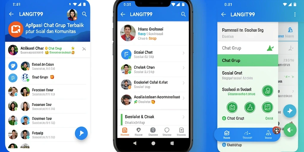 Antarmuka pengguna LANGIT99 yang sederhana dan menarik untuk chat grup.