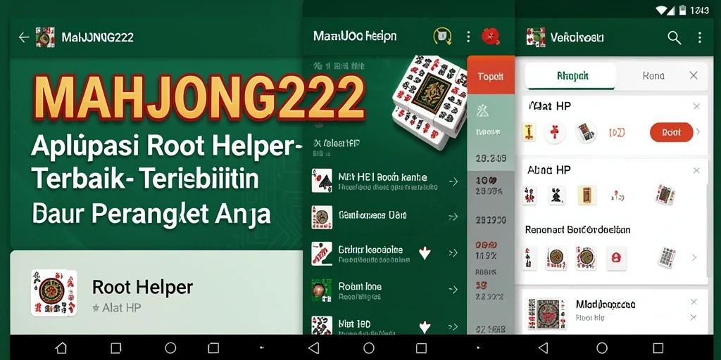 Tampilan pengguna aplikasi MAHJONG222 untuk fungsi Root Helper.