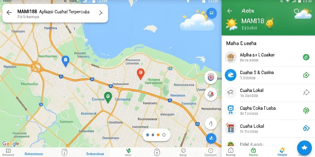 Antarmuka aplikasi MAMI188 yang menampilkan informasi cuaca lokal.