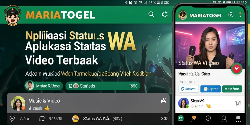 Antarmuka aplikasi MARIATOGEL menampilkan berbagai video status menarik.