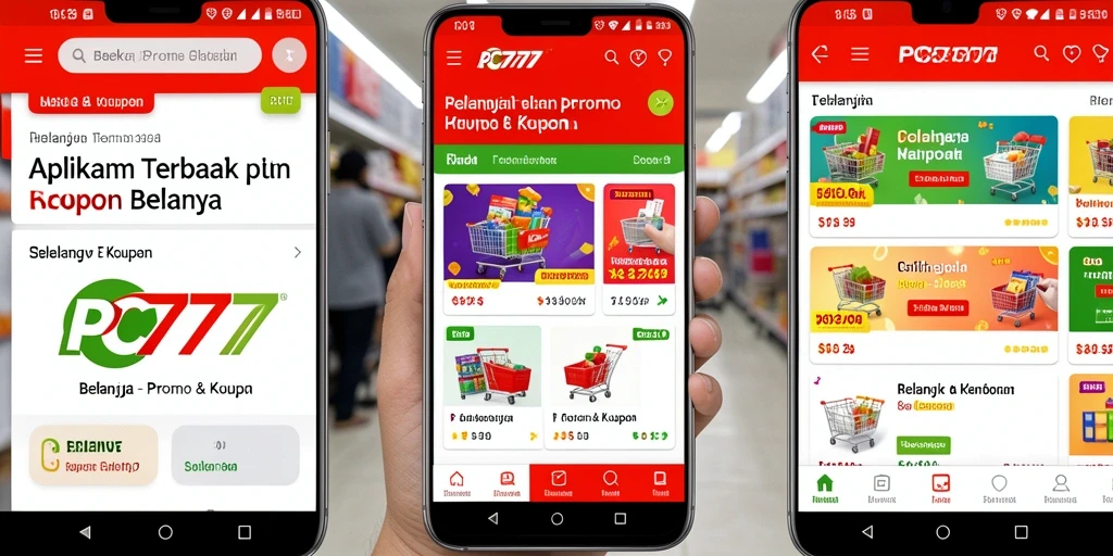 Antarmuka PC777 dengan berbagai promo dan kupon terkini.