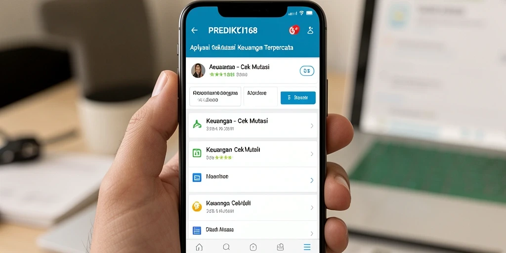 Antarmuka aplikasi PREDIKSI168 untuk cek mutasi keuangan yang sederhana dan efektif.