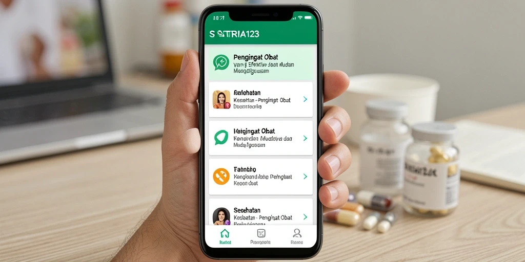 Tampilan antarmuka user-friendly SATRIA123 untuk pengingat obat.