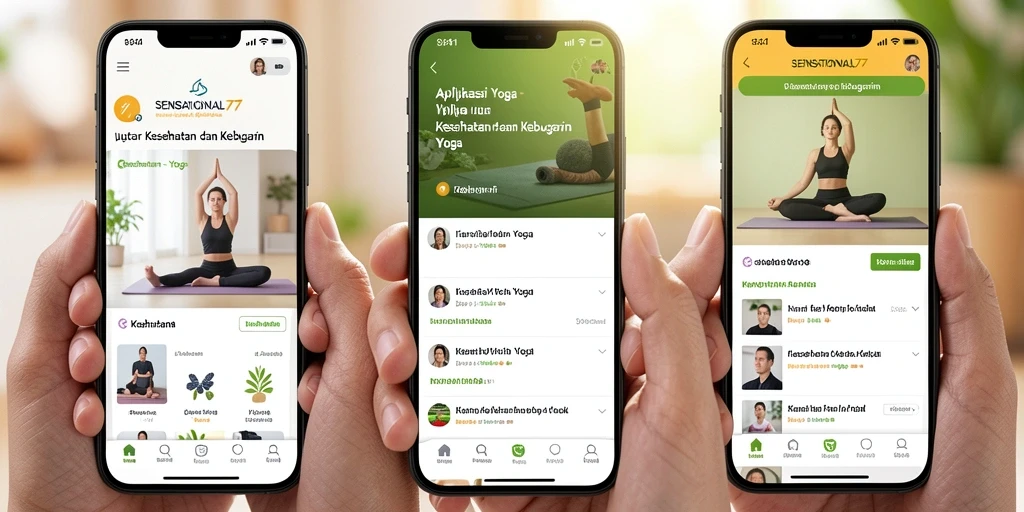 Tampilan antarmuka SENSATIONAL77 untuk sesi yoga yang interaktif dan menarik.