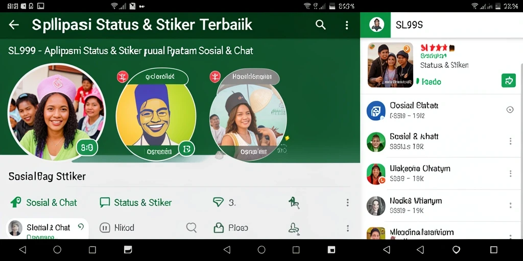 Tampilan antarmuka SL999 dengan berbagai stiker yang menarik.