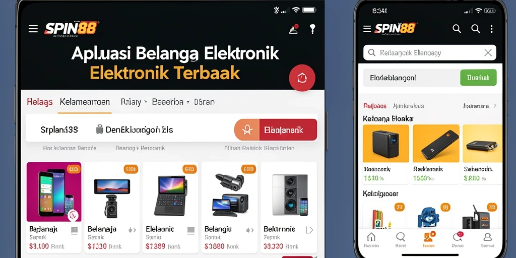 Tampilan antarmuka SPIN88 dengan berbagai pilihan elektronik.