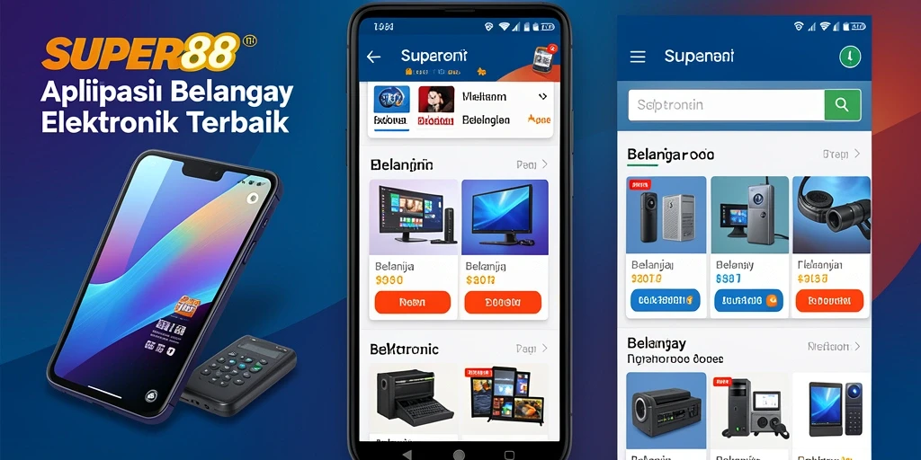 Antarmuka pengguna SUPER88 yang menarik untuk belanja elektronik.