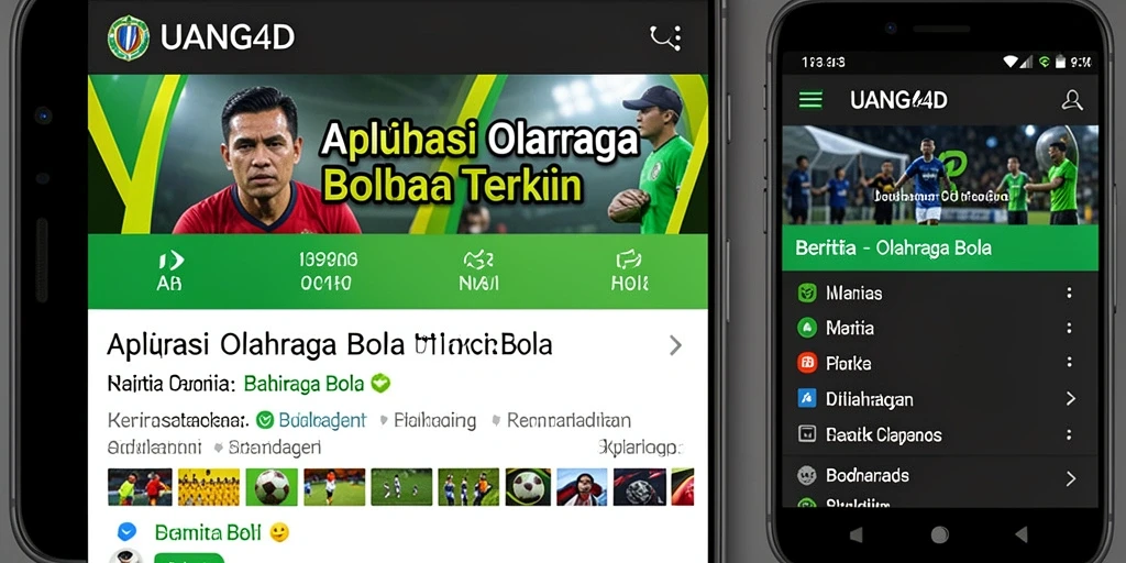 Antarmuka UANG4D yang menarik untuk berita olahraga bola.